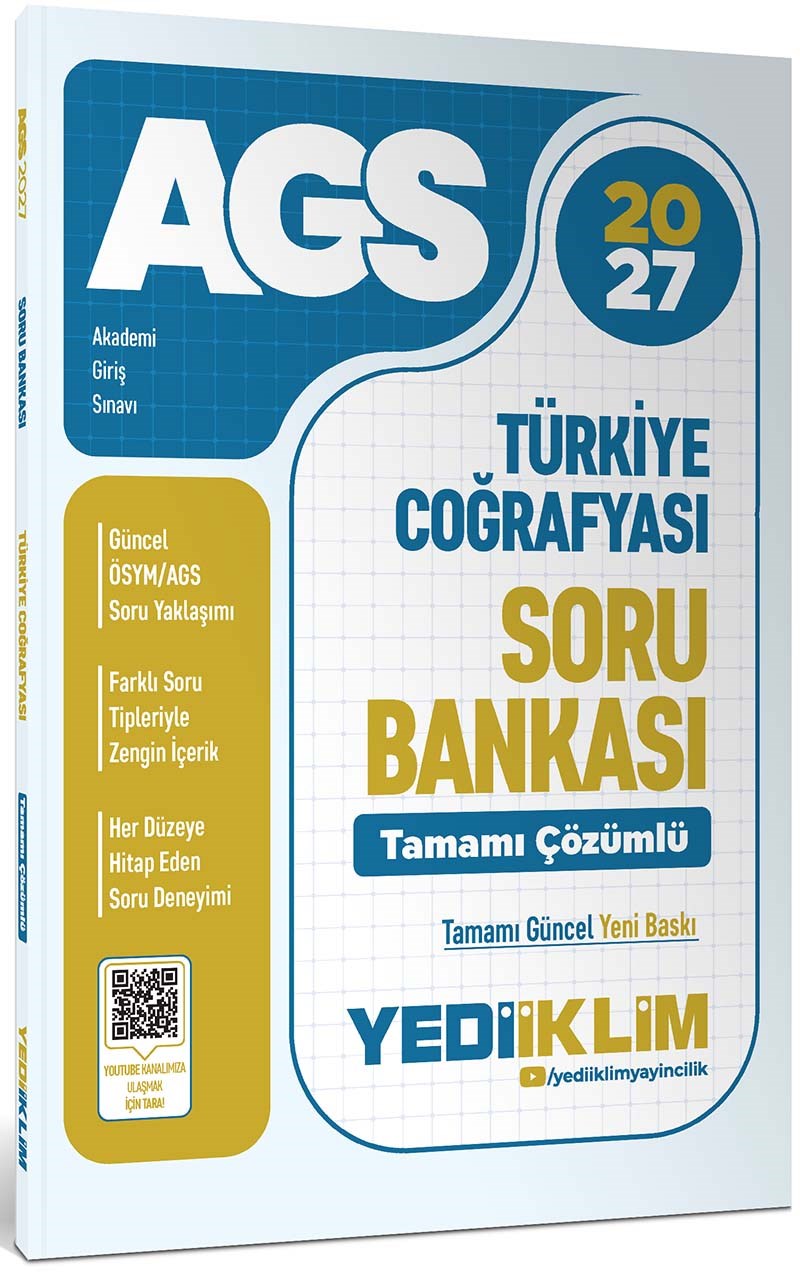 Yediiklim Yayınları 2027 MEB AGS Türkiye Coğrafyası Tamamı Çözümlü Soru Bankası