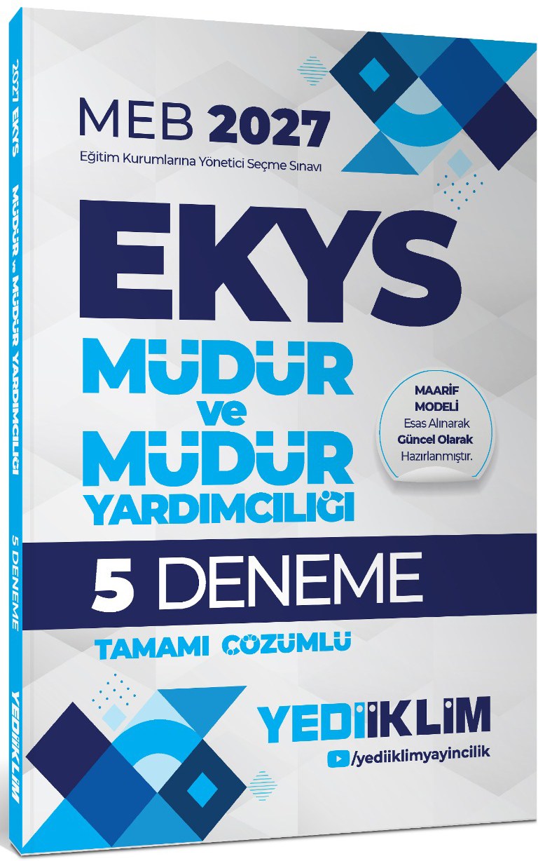Yediiklim Yayınları 2027 MEB EKYS Müdür ve Müdür Yardımcılığı Tamamı Çözümlü 5 Deneme