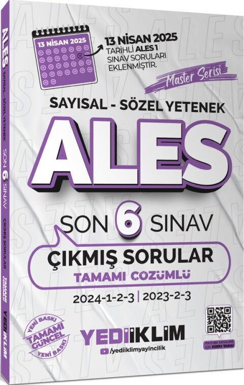 Yediiklim Yayınları ALES Master Serisi Sayısal Sözel Yetenek Tamamı Çözümlü Son 6 Sınav Çıkmış Sorular