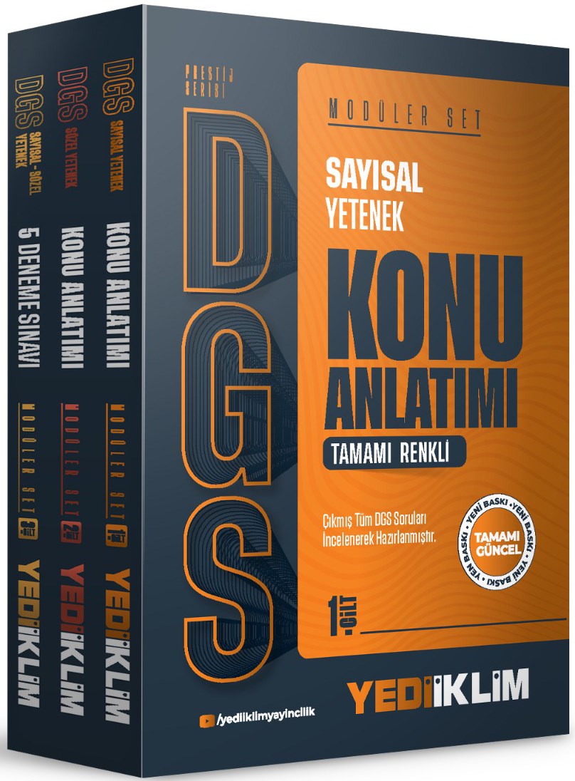 Yediiklim Yayınları DGS Prestij Serisi Sayısal Bölüm-Sözel Bölüm+5 Deneme Sınavı Konu Anlatımı Modüler Set
