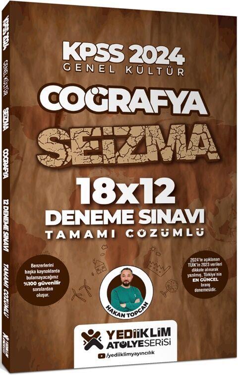 Yediiklim Yayınları KPSS 2024 Genel Kültür Coğrafya SEİZMA 18x12 Tamamı Çözümlü Deneme Sınavı