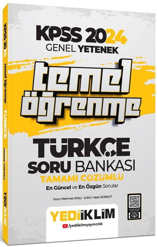 Yediiklim Yayınları KPSS 2024 Genel Yetenek Türkçe Temel Öğrenme Tamamı Çözümlü Soru Bankası