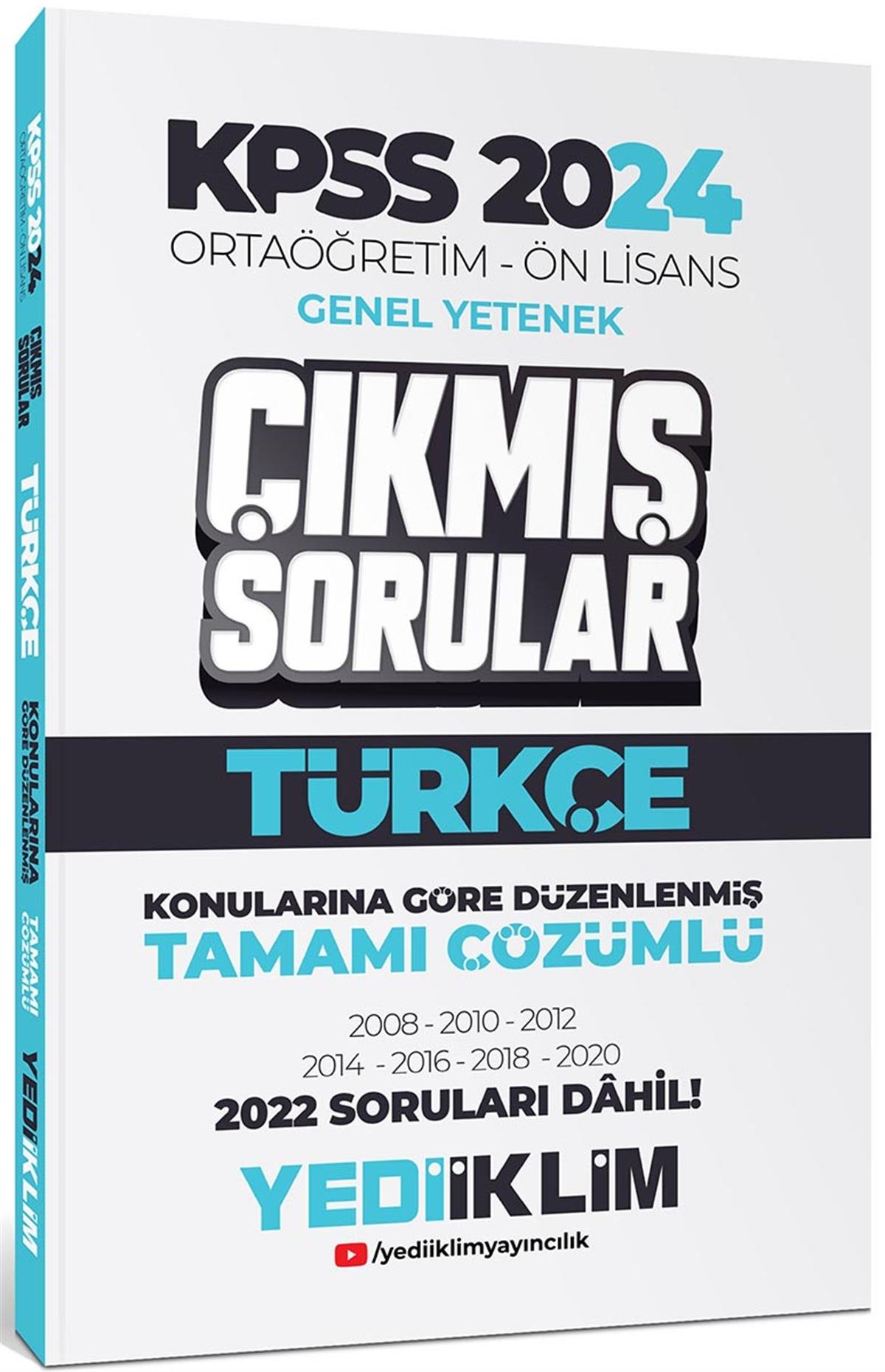 Yediiklim Yayınları KPSS 2024 Ortaöğretim-Önlisans Türkçe Konularına Göre Çıkmış Sorular