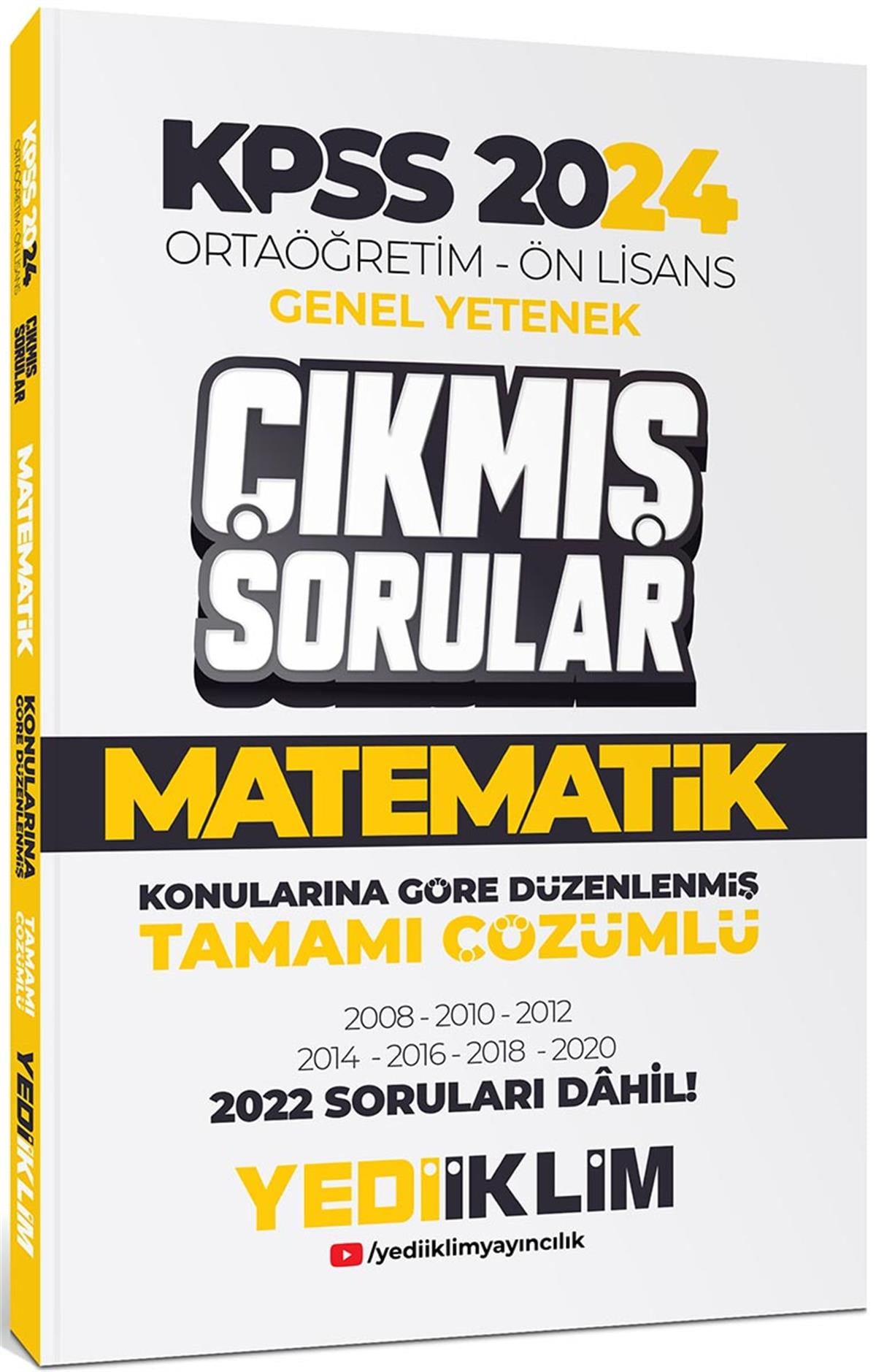 Yediiklim Yayınları KPSS 2024 Ortaöğretim-Önlisans  Matematik Konularına Göre Çıkmış Sorular
