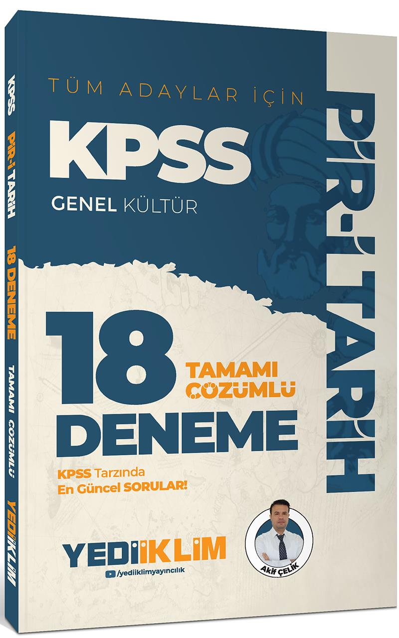 Yediiklim Yayınları KPSS Genel Kültür Tüm Adaylar İçin Pir-i Tarih Tamamı Çözümlü 18 Deneme