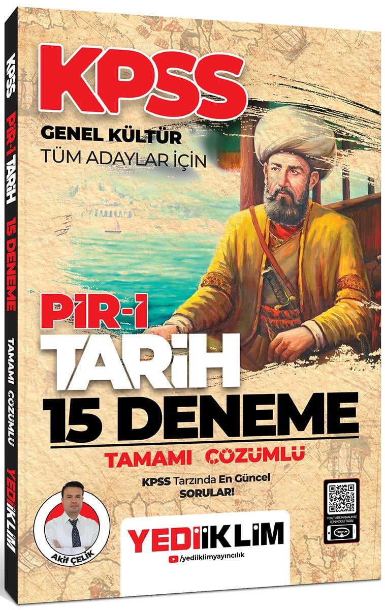 Yediiklim Yayınları KPSS Genel Kültür Tüm Adaylar İçin Pir- i Tarih Tamamı Çözümlü 15 Deneme