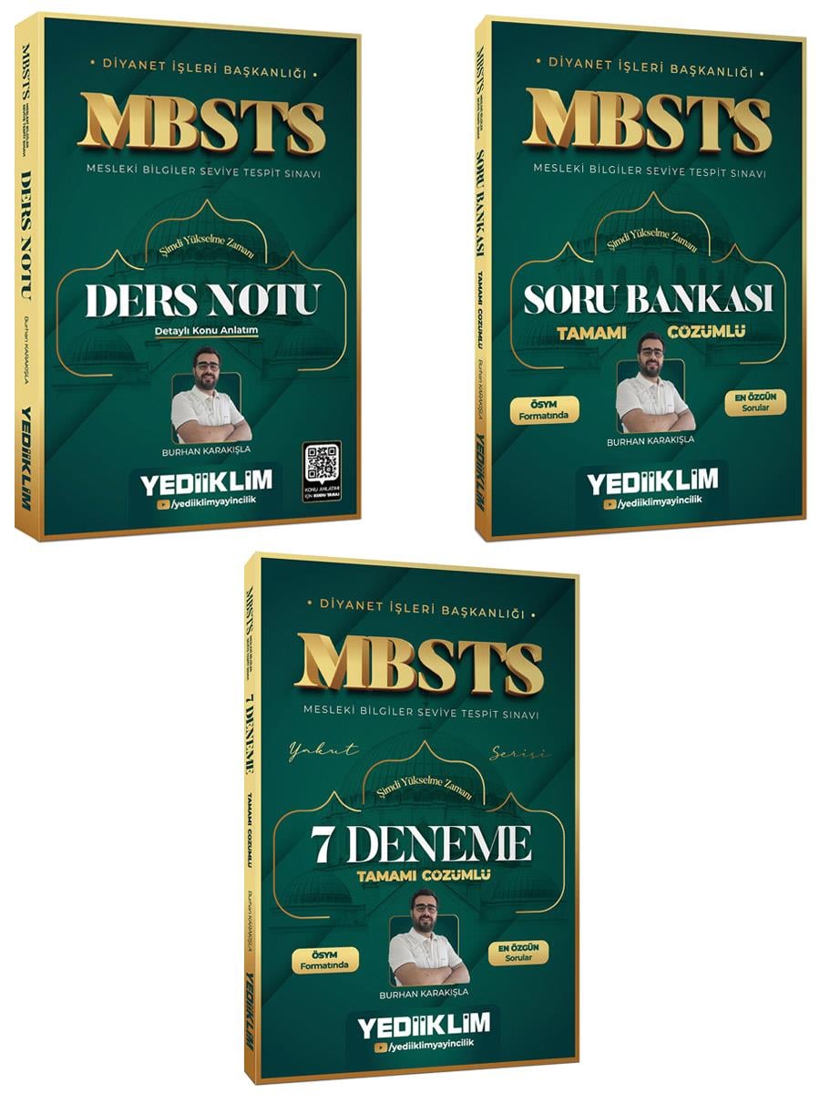 Yediiklim Yayınları MBSTS Ders Notu Soru Bankası ve Deneme Seti 3 Kitap
