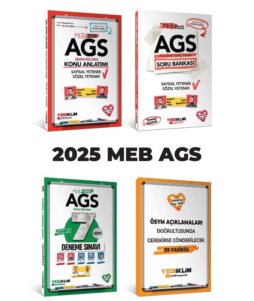 Yediiklim Yayınları MEB AGS Sayısal Yetenek Sözel Yetenek Full Set