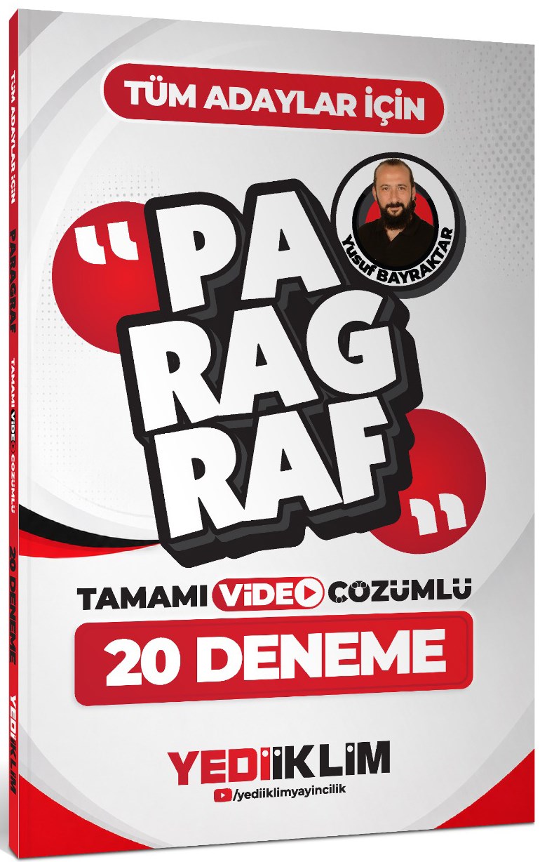 Yediiklim Yayınları Tüm Adaylar İçin Paragraf Tamamı Video Çözümlü 20 Deneme