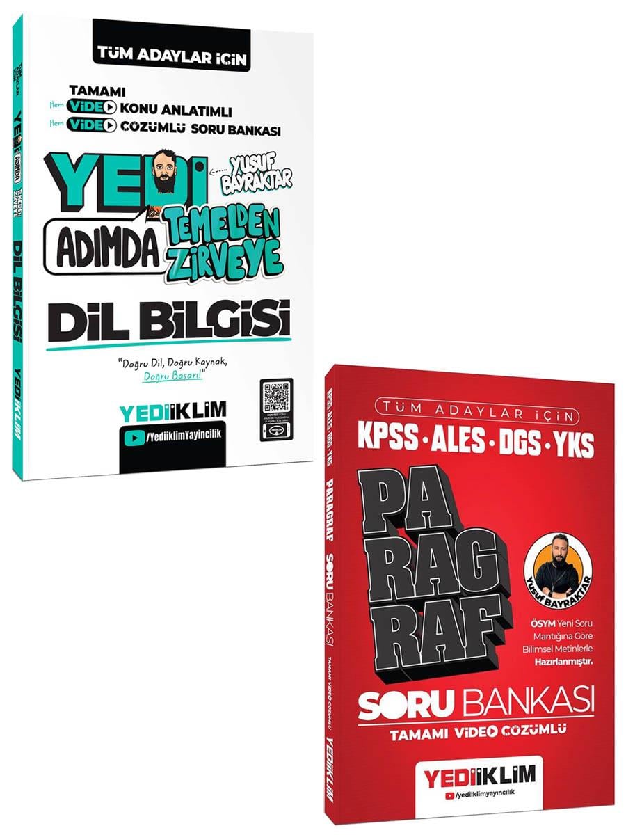 Yediiklim Yedi Adımda Temelden Zirveye Dil Bilgisi Video Konu ve Paragraf Tamamı Video Çözümlü Soru Bankası