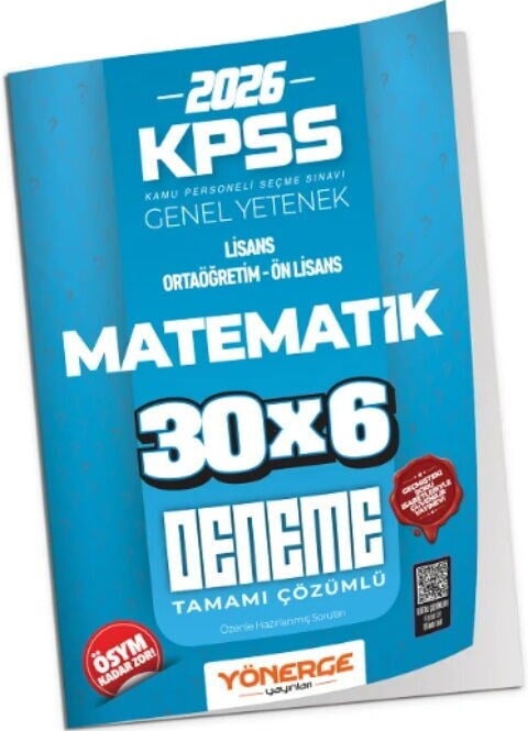 Yönerge Yayınları 2026 KPSS Matematik İLELEBET 30x6 Deneme
