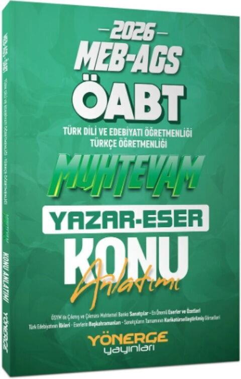 Yönerge Yayınları 2026 ÖABT MEB AGS Türkçe Türk Dili Edebiyatı Muhtevam Yazar Eser Konu Anlatımı