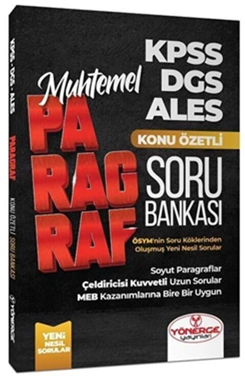 Yönerge Yayınları KPSS DGS ALES Muhtemel Paragraf Konu Özetli Soru Bankası