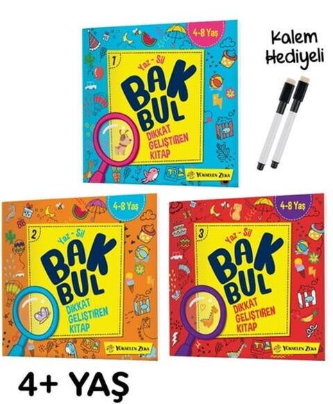Yükselen Zeka Yayınları Bak Bul Yaz Sil Serisi 4-8 Yaş
