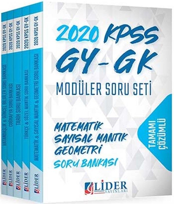 Lider Yayınları 2020 KPSS GY GK Tamamı Çözümlü Modüler Soru Seti