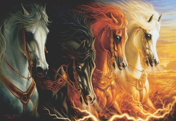 Mahşerin Dört Atı  The Four Horses Of Apocalypse 2000 Parça Puzzle - Yapboz