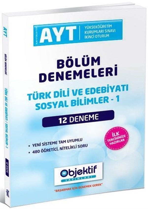 Objektif Yayınları AYT Türk Dili ve Edebiyatı Sosyal Bilimler 2 12 li Bölüm Denemeleri