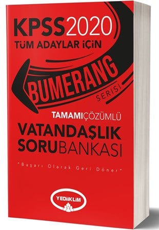 Yediiklim Yayınları 2020 KPSS Bumerang Vatandaşlık Tamamı Çözümlü Soru Bankası
