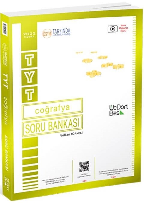ÜçDörtBeş Yayınları TYT Coğrafya Soru Bankası