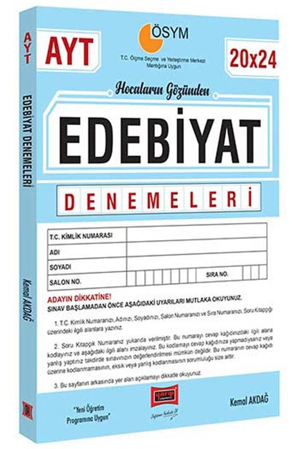 Yargı Yayınları AYT Edebiyat Hocaların Gözünden 20x24 Denemeleri