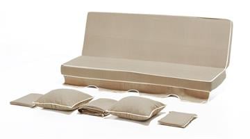 Salıncak Minder Kılıf Takımı 3 Kişilik (SÜNGERSİZ) - Panayır Krem Salıncak Minder Kılıfları  Erinöz