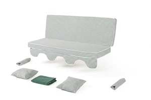 Salıncak Minder Takımı 4 Kişilik (Süngerli) - Minder: Yeşil Çizgili Tente: Yeşil Salıncak Minderleri  Erinöz