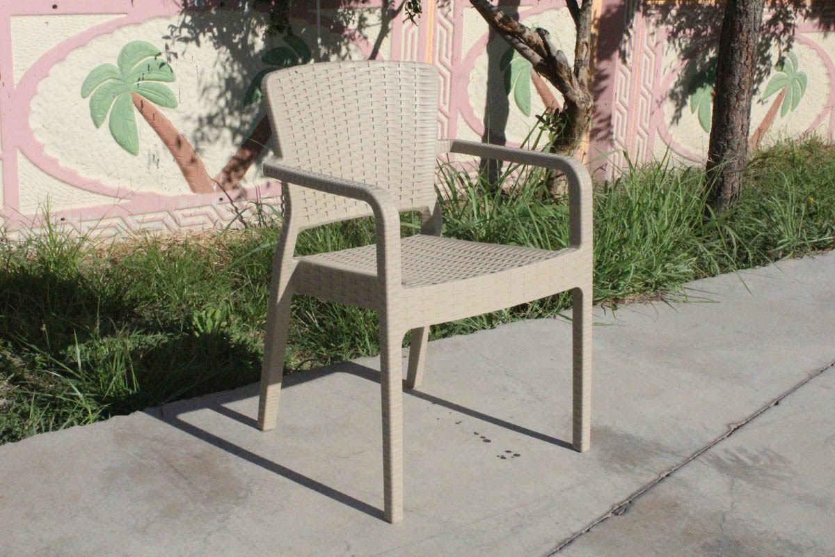 Açık Sırt Plastik Bahçe Sandalyesi - Bej