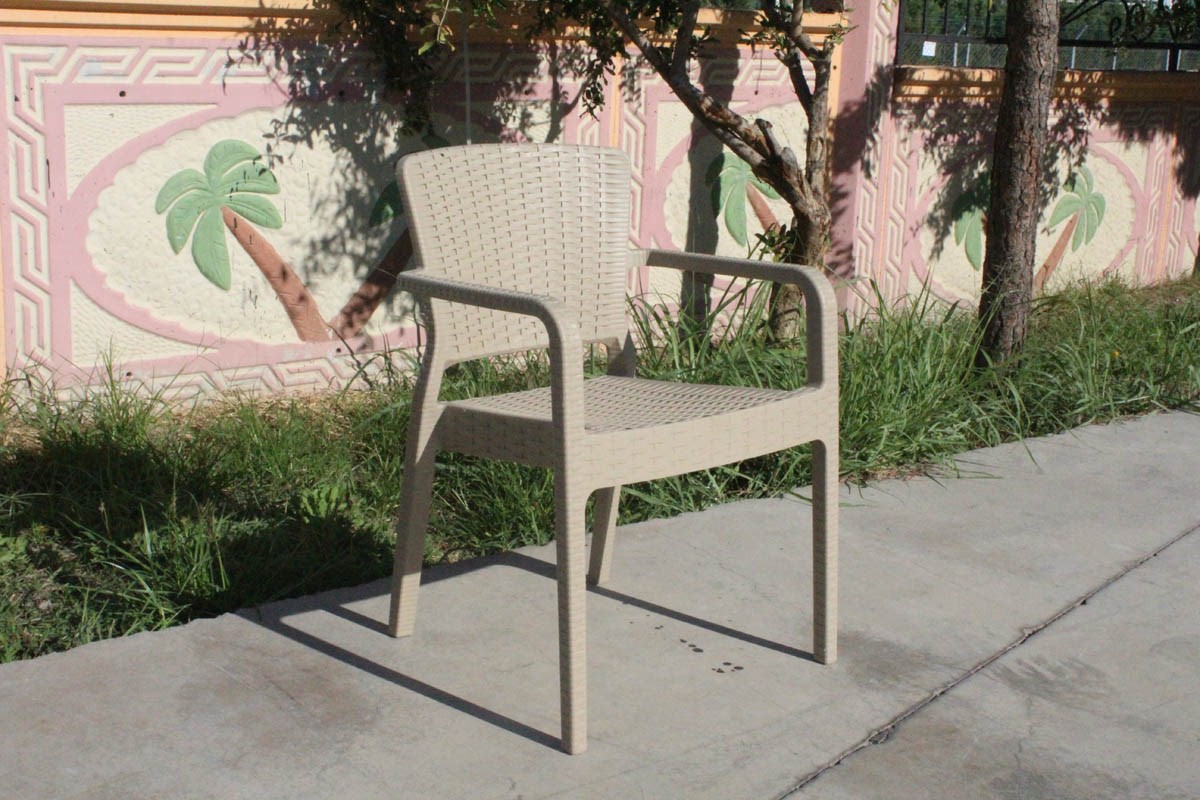 Açık Sırt Plastik Bahçe Sandalyesi - Bej