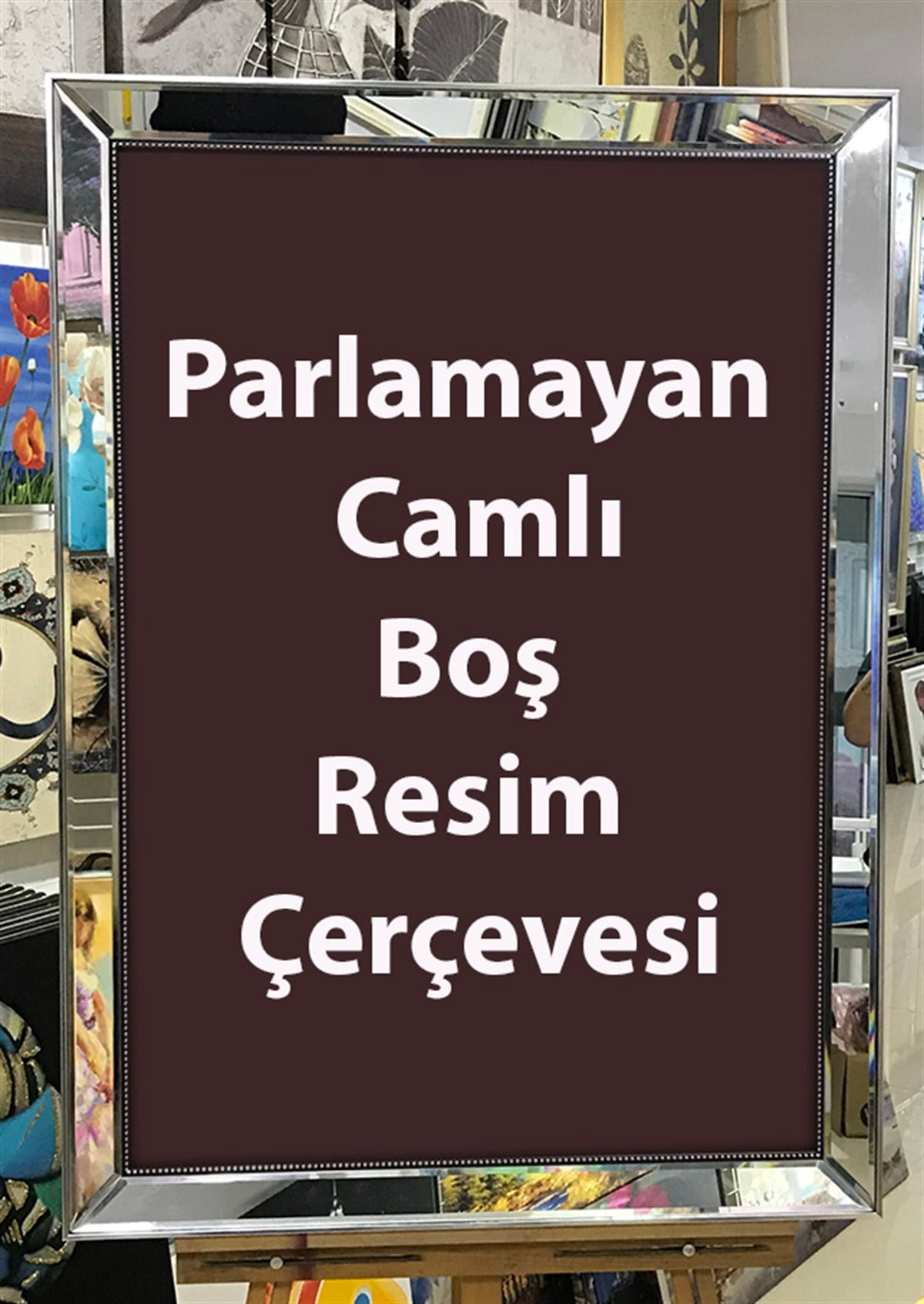 Ayna Çerçeve Gümüş Rengi Aynalı Resim Çerçevesi