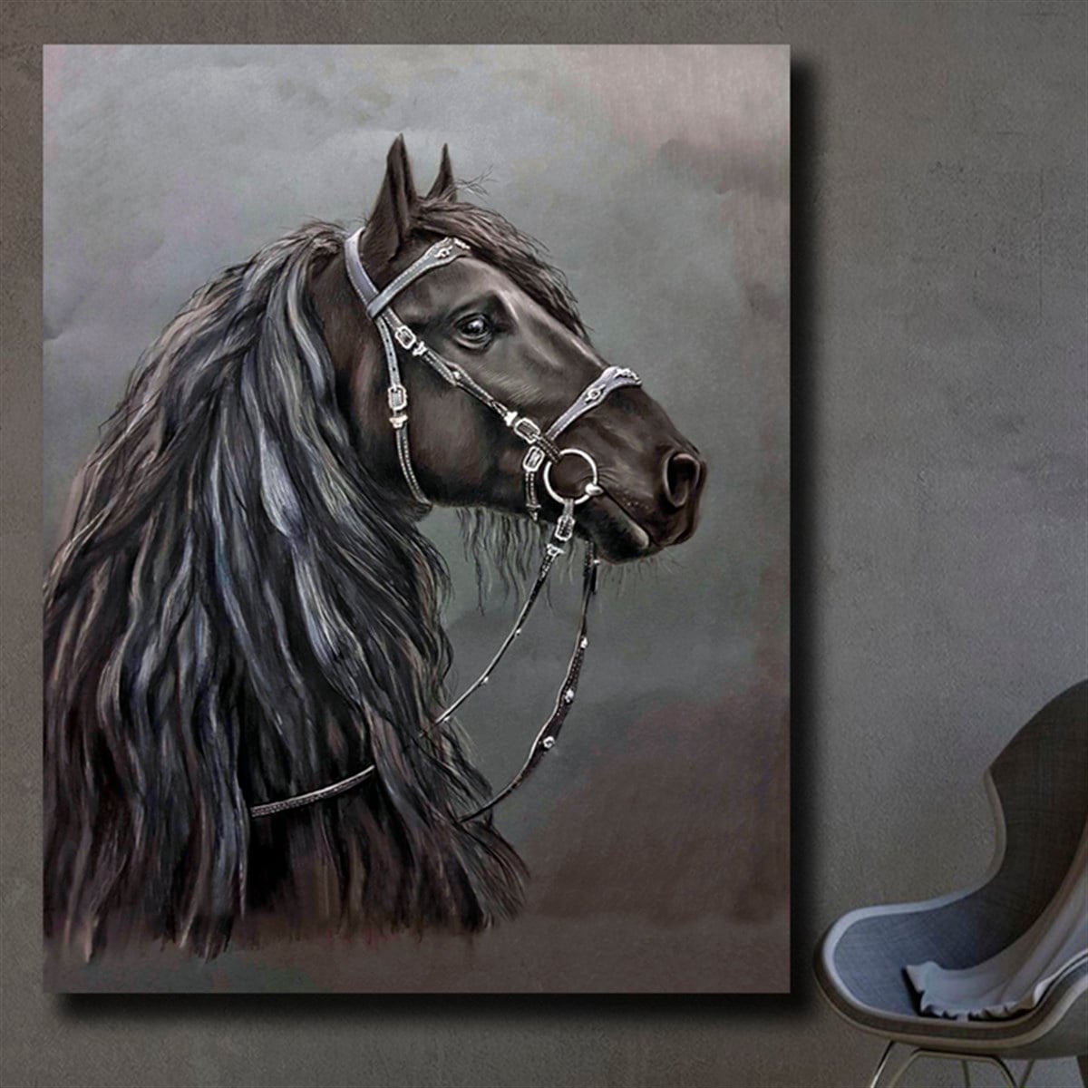 Başı Dik Kanvas Siyah At Tablosu Başı Dik Kanvas Siyah At Tablosu | At Tabloları Kanvas Hayvan Tabloları KARAHAN ÇERÇEVE ve KANVAS TABLO