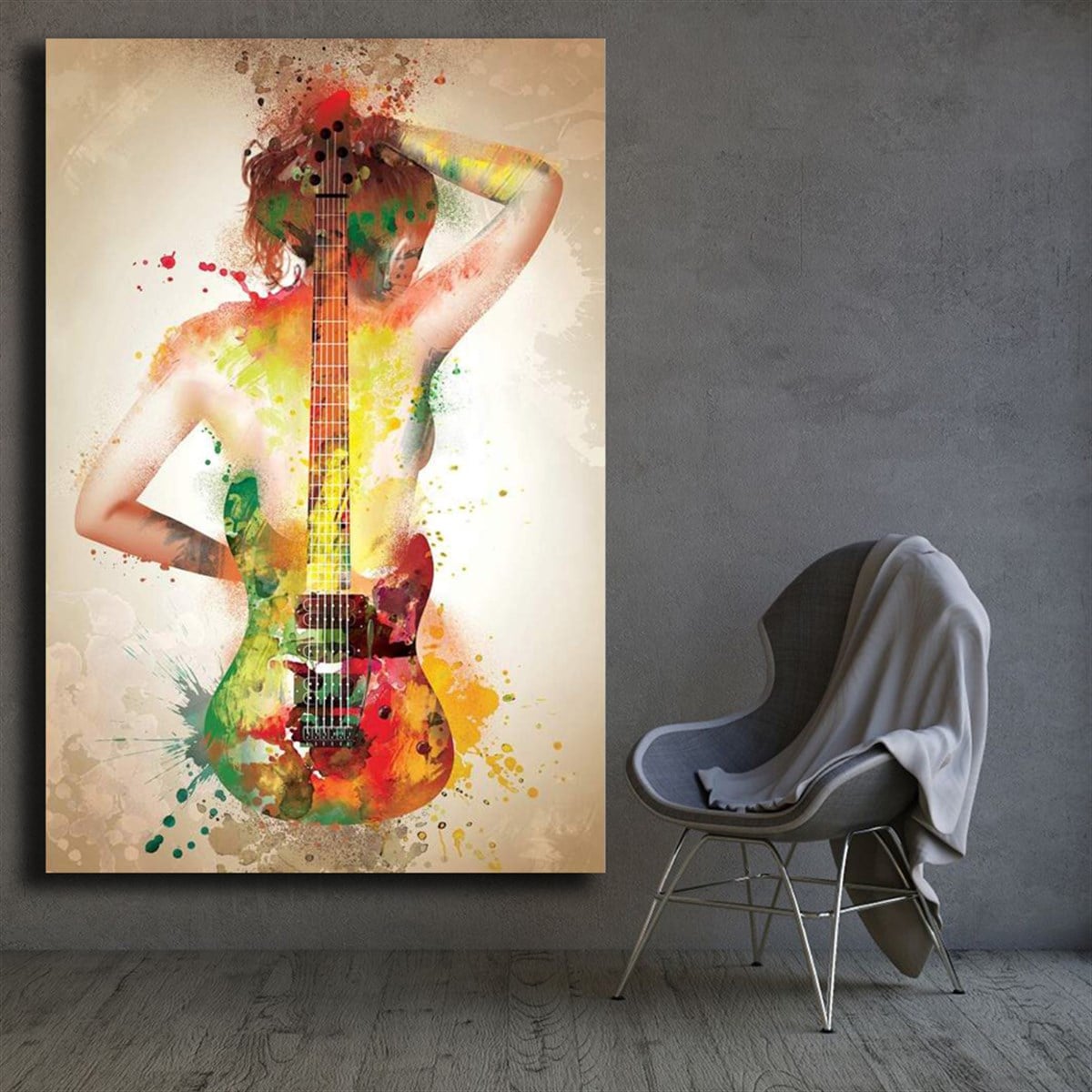 Bayan Figürlü Tablolar | Kanvas Tablo Gitarlı KadınKanvas Tablo Gitarlı KadınKanvas Kadın Tabloları