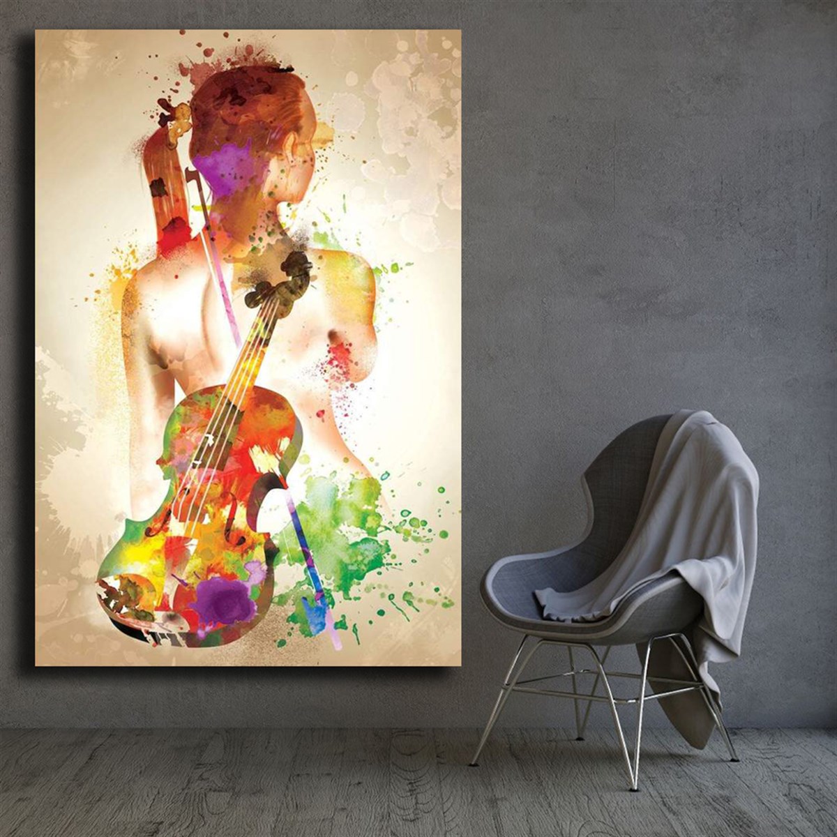 Bayan Figürlü Tablolar | Kanvas Tablo Kemanlı KadınKanvas Tablo Kemanlı KadınKanvas Kadın Tabloları