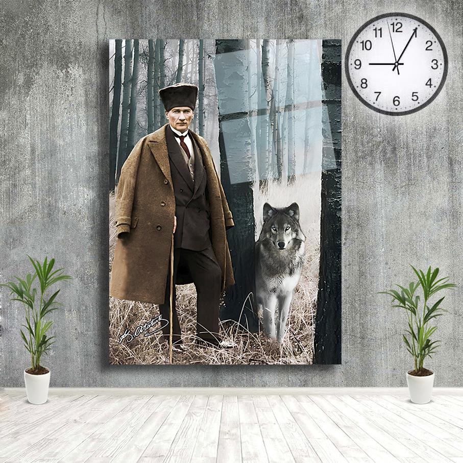 Cam Tablo Atatürk ve KurtCam Tablo Atatürk ve KurtCam Atatürk Tabloları