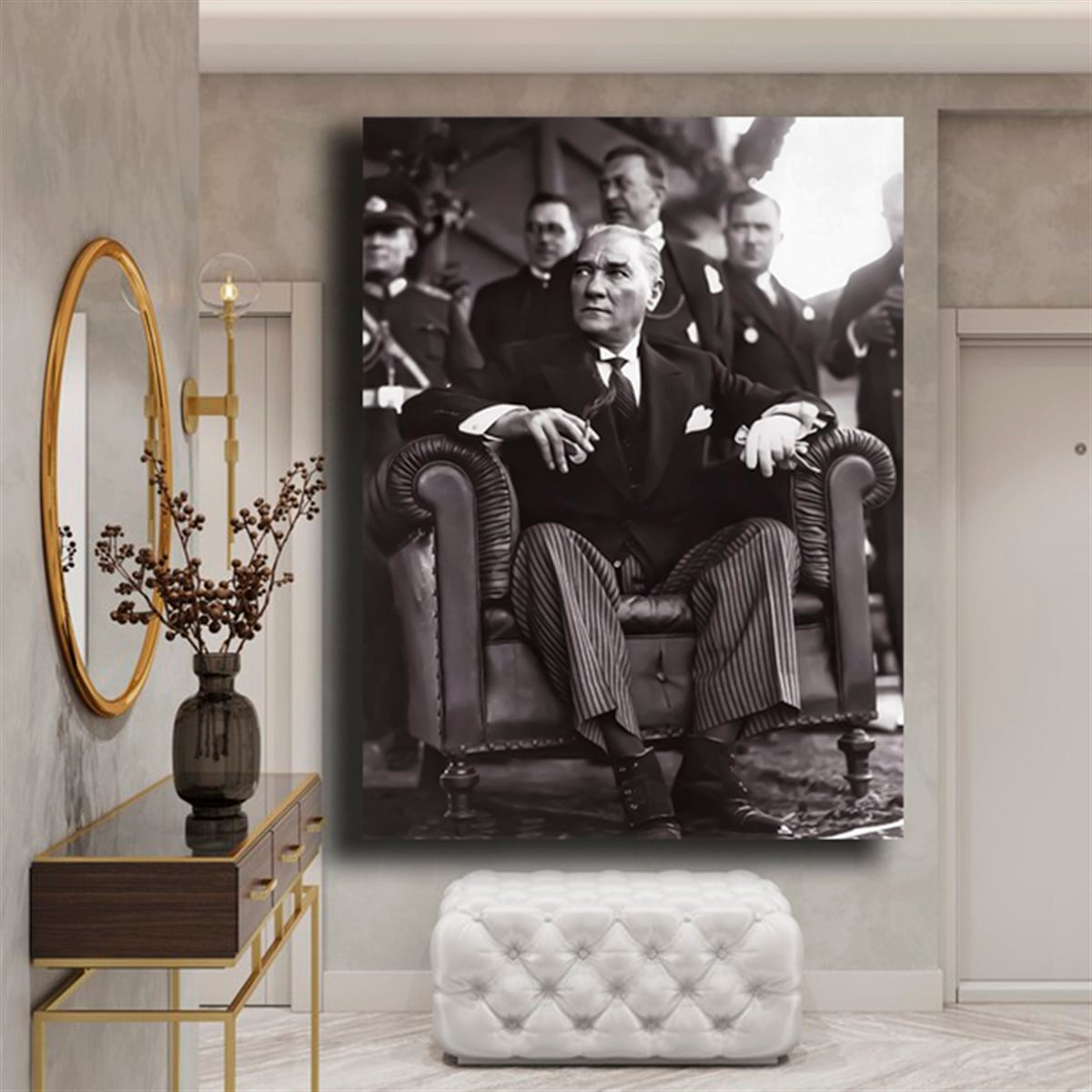 Çizgili Pantolonlu Mustafa Kemal Atatürk Kanvas Tablo Çizgili Pantolonlu Mustafa Kemal Atatürk Kanvas Tablo | Çerçeveli  Atatürk Tabloları Kanvas ATATÜRK Tabloları KARAHAN ÇERÇEVE ve KANVAS TABLO