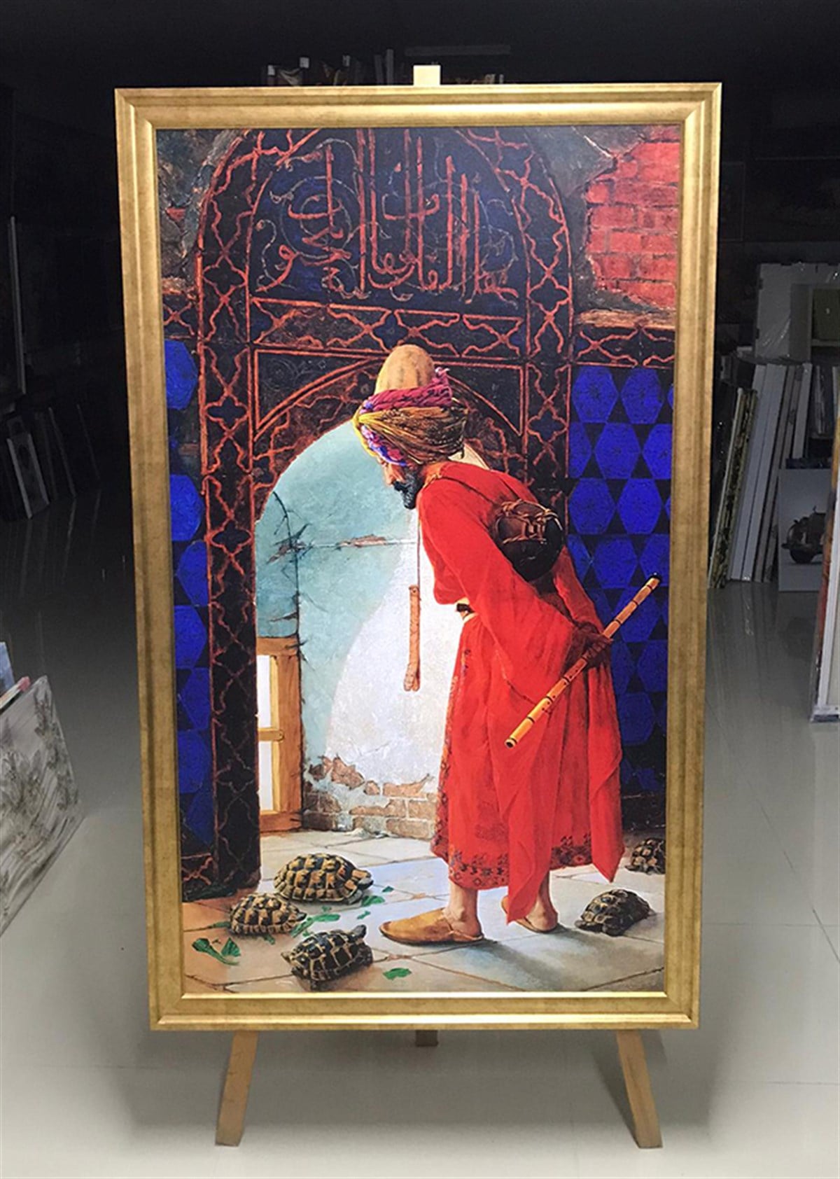 Gold Çerçeveli Kaplumbağa Terbiyecisi Gold Çerçeveli Kaplumbağa Terbiyecisi | Osman Hamdi Bey Kanvas Osmanlı Tabloları KARAHAN ÇERÇEVE ve KANVAS TABLO