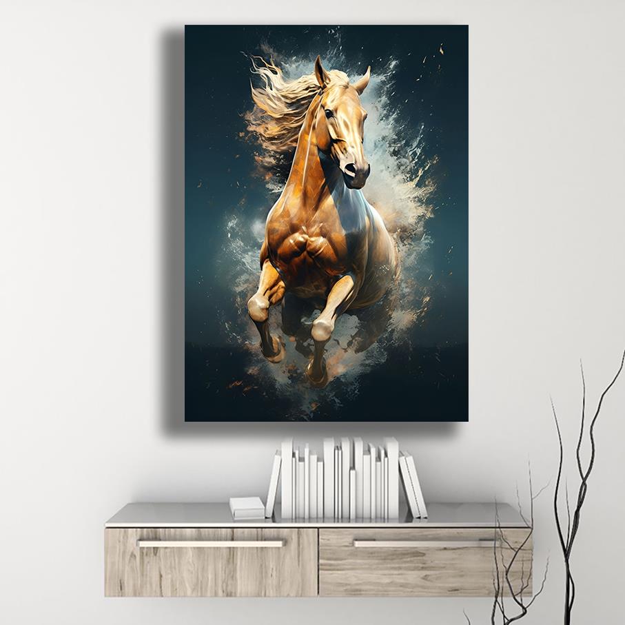 Modern Koşan Kahve At Kanvas TabloModern Koşan Kahve At Kanvas TabloKanvas Hayvan Tabloları