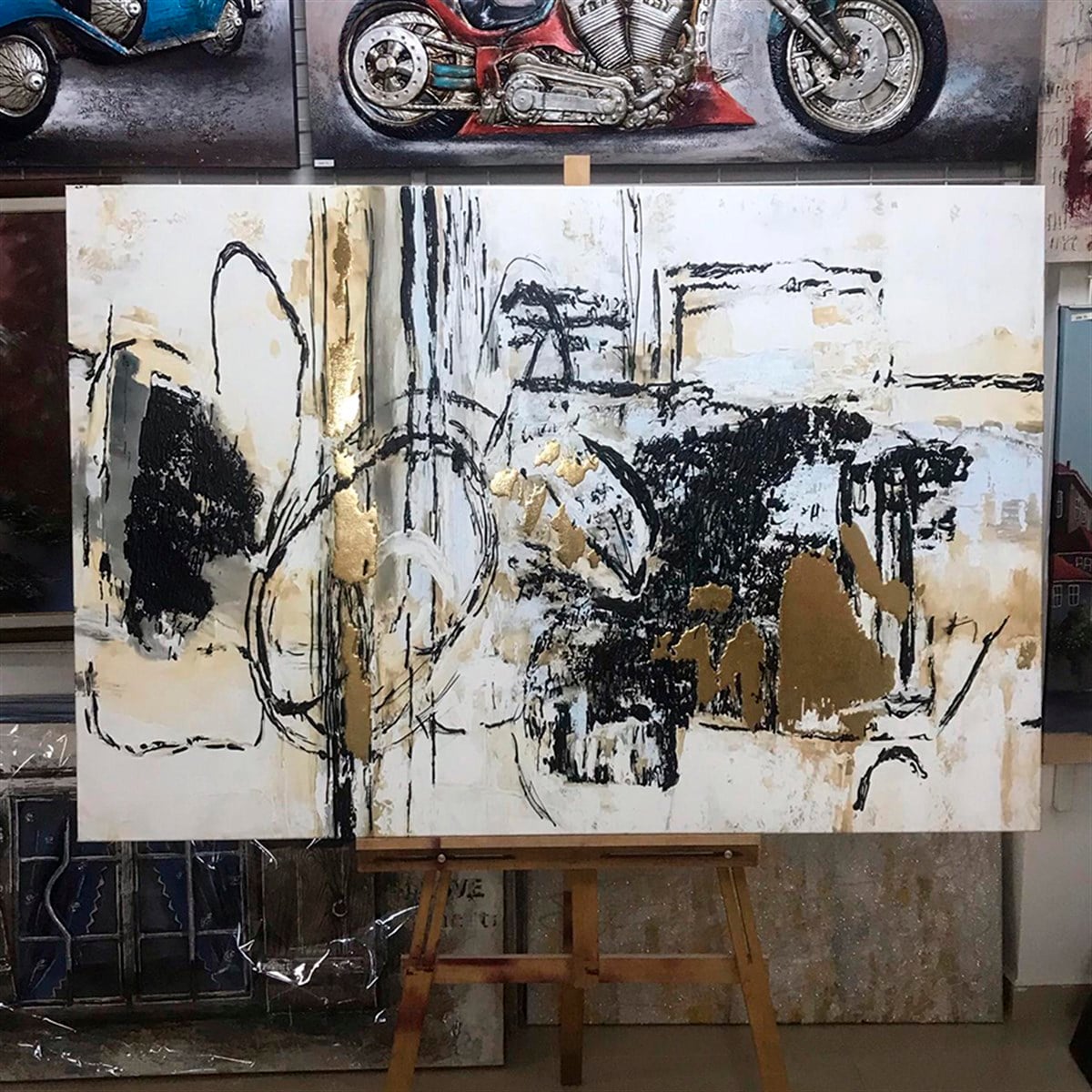 Varak ve Boya İşlemeli Krem Bej Soyut Kanvas Tablo Varak ve Boya İşlemeli Krem Bej Soyut Kanvas Tablo | Modern Tablolar Yatay Soyut Tablolar KARAHAN ÇERÇEVE ve KANVAS TABLO