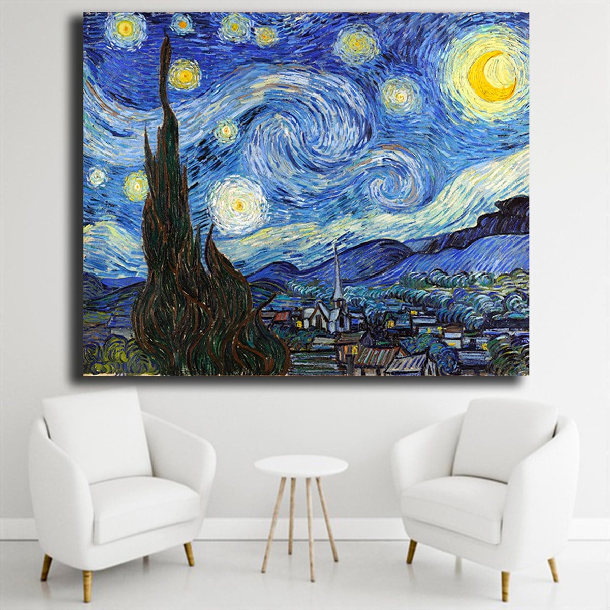 Vincent van Gogh Starry Night Kanvas Tablo Vincent van Gogh Starry Night Kanvas Tablo Dikey Soyut Tablolar KARAHAN ÇERÇEVE ve KANVAS TABLO