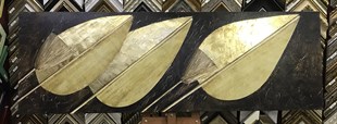 Altın Varak Kabartmalı Yapraklar 