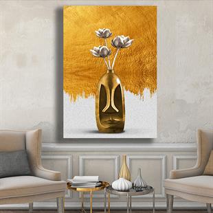 Gold Vazodaki Üç Beyaz Çiçek Kanvas TabloGold Vazodaki Üç Beyaz Çiçek Kanvas TabloKanvas Çiçek Tabloları