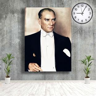 Mustafa Kemal Atatürk Beyaz Papyonlu Renkli Kanvas TabloMustafa Kemal Atatürk Beyaz Papyonlu Renkli Kanvas TabloKanvas Atatürk Tabloları