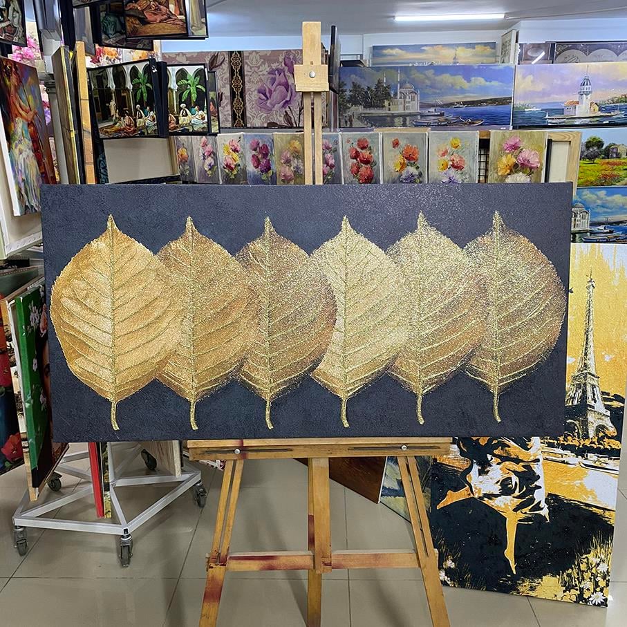 Altı Yaprak Sim İşlemeli Modern Kanvas TabloAltı Yaprak Sim İşlemeli Modern Kanvas TabloSimli Çiçek Tabloları