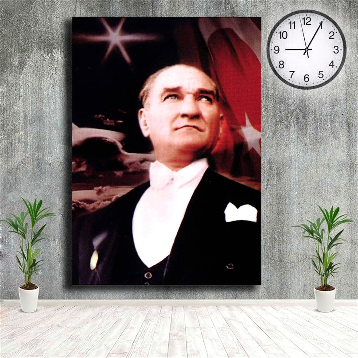 Atatürk Tablosu Beyaz Papyonlu Cumhurbaşkanı Mustafa Kemal Kanvas TabloAtatürk Tablosu Beyaz Papyonlu Cumhurbaşkanı Mustafa Kemal Kanvas TabloKanvas ATATÜRK Tabloları