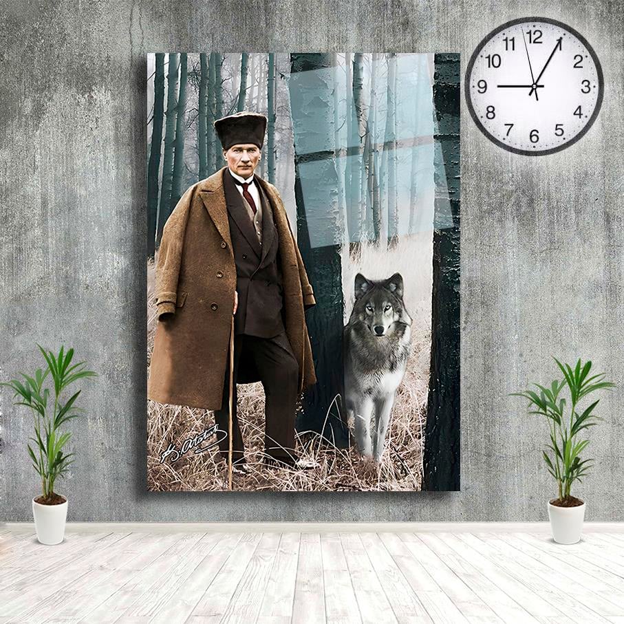 Cam Tablo Atatürk ve KurtCam Tablo Atatürk ve KurtCam Atatürk Tabloları