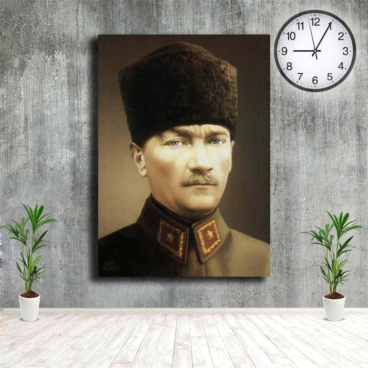Kahve Kalpaklı Mustafa Kemal Atatürk Kanvas Tablo Kahve Kalpaklı Mustafa Kemal Atatürk Kanvas Tablo Kanvas ATATÜRK Tabloları KARAHAN ÇERÇEVE ve KANVAS TABLO