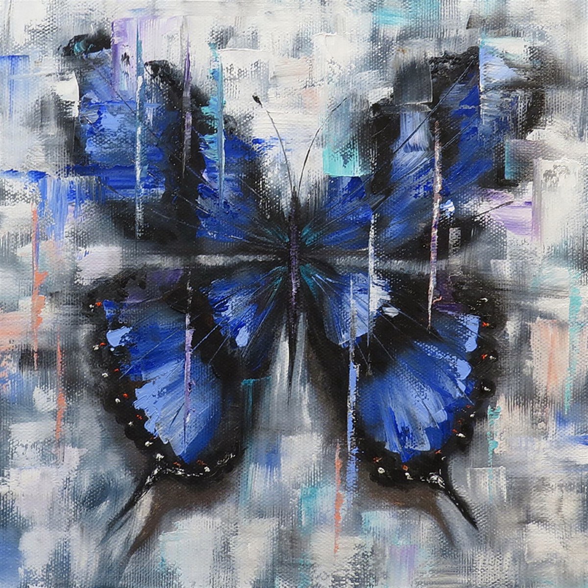 Kanvas Tablo Kelebek Mavi