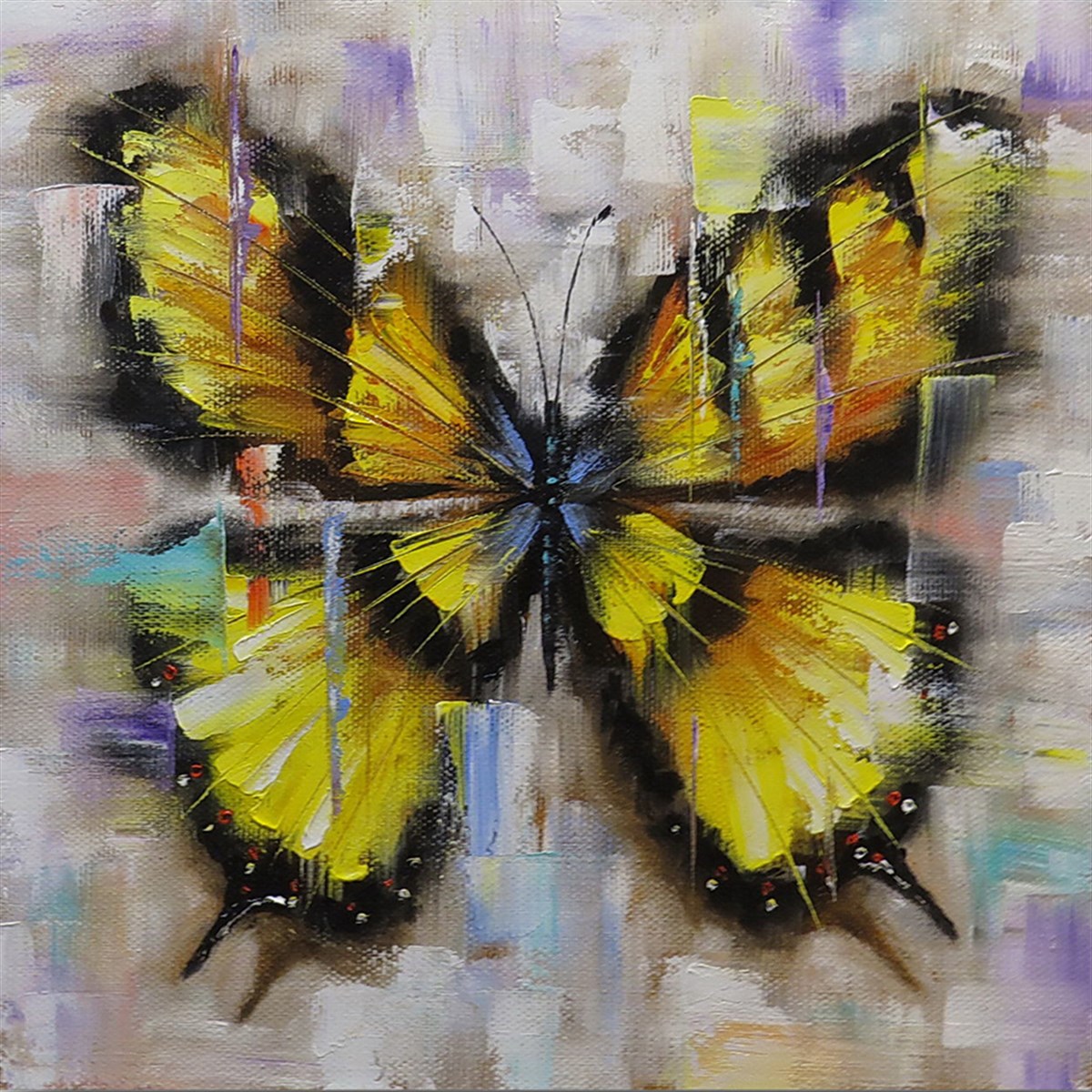 Kanvas Tablo Kelebek Sarı