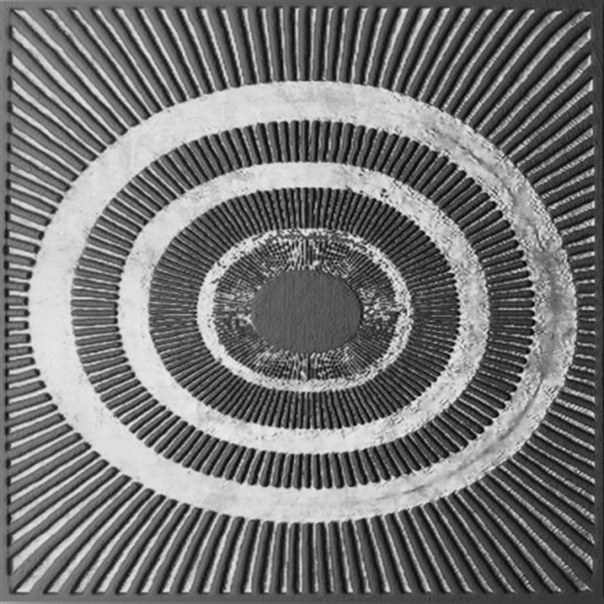 Siyah Oval Gri Kare Soyut Kanvas Tablo