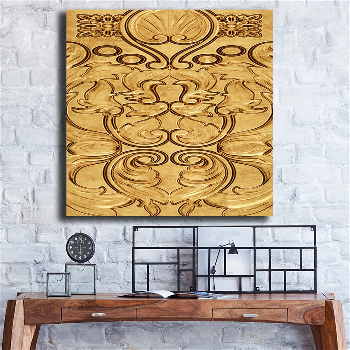 Soyut Kanvas Tablo Modelleri | Modern Canvas Tablo SetleriSoyut Kanvas Tablo Siyah Altın Yansıma KareKare Soyut Tablolar