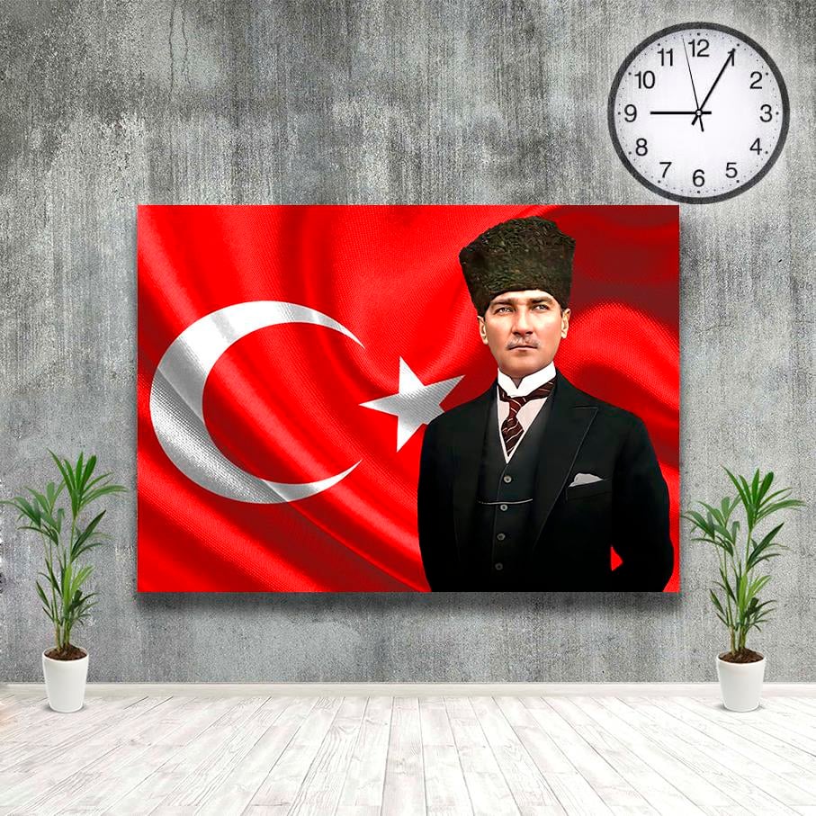 Türk Bayrağı ve Kalpaklı Mustafa Kemal Atatürk Kanvas TabloTürk Bayrağı ve Kalpaklı Mustafa Kemal Atatürk Kanvas TabloKanvas Atatürk Tabloları